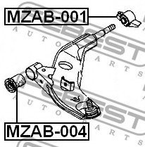 Сайлентблок переднего рычага передний MAZDA 626 GE 91-97 | FEBEST MZAB-004