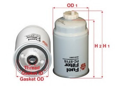 Фильтр топливный VOLKSWAGEN GOLF 1.5D (CK), 1.6D/TD (CR, JK, CY) 76.08-83.07 | SAKURA FC5715 (фото 1)