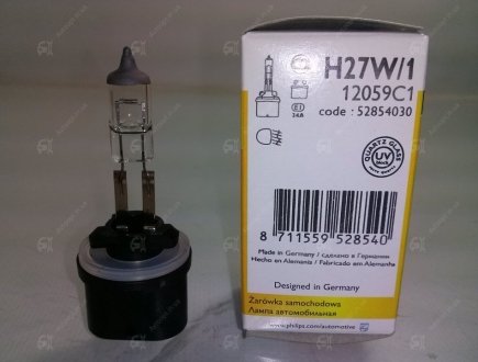 Лампа накаливания H27W/112V 27W PG13, PHILIPS 12059C1 (фото 1)