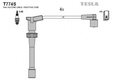 Провода высоковольтные ВАЗ 2110 Супер TESLA T774S (фото 1)