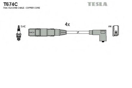 Комплект кабелів високовольтних TESLA T674C