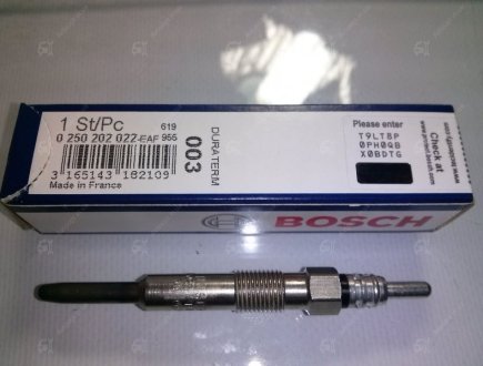 Свічки накалу/свічки нагріву Bosch 0 250 202 022