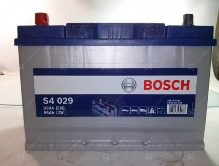 Акумулятор (J) S4 Silver 95Ah, EN 830 лівий "+" 306x173x225 (ДхШхВ) Japan Bosch 0092S40290