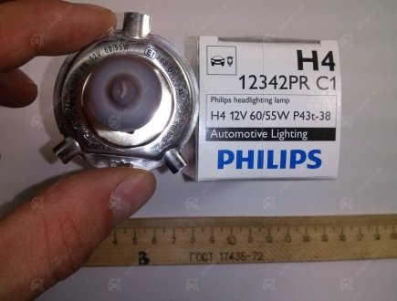 Лампа розжарювання H4 12V 60/55W P43t-38 VISION (вир-во) PHILIPS 12342PRC1