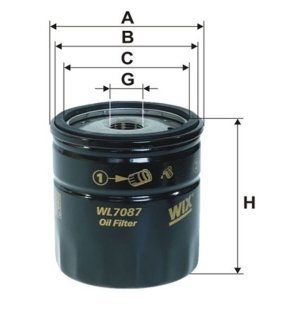 Фільтр масляний OPEL (вир-во -) /OP541 WIXFILTRON WL7087 (фото 1)