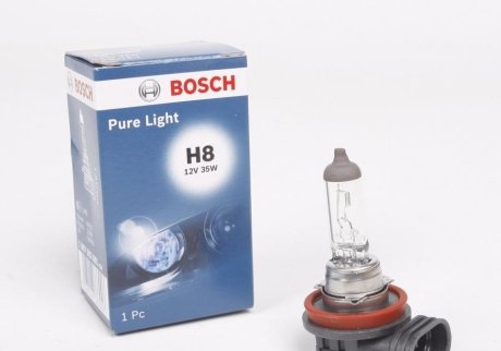 Лампа розжарювання H8 12V 35W PGJ19-1 PURE LIGHT (вир-во) Bosch 1 987 302 081 (фото 1)