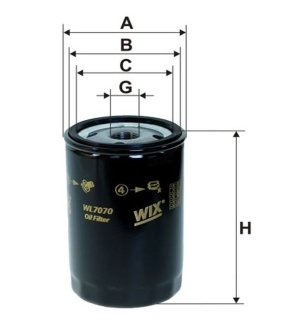 Фильтр масляный AUDI, VW /OP526 (WIX-Filtron), WIXFILTRON WL7070