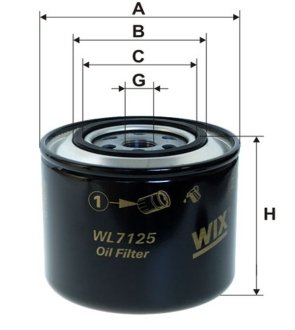 Фильтр масляный RENAULT, VW /OP569 (WIX-Filtron), WIXFILTRON WL7125