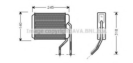 Радиатор, отоление салона A, Нексия, Эсперо AVA Cooling Systems DW 6026 (фото 1)