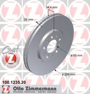 Диск тормозной COAT Z Zimmermann Otto Zimmermann GmbH 100.1235.20