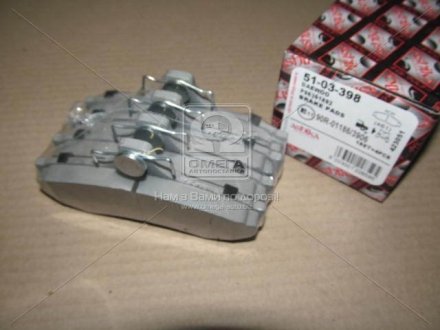 Комплект тормозных колодок, дисковый тормоз, Ashika 51-03-398 (фото 1)