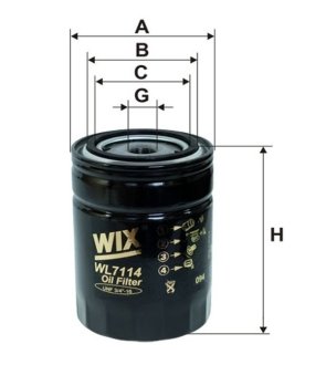 Фільтр масляний WIXFILTRON WL7114 (фото 1)