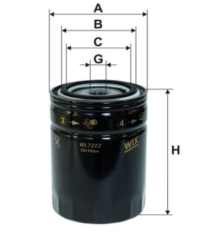 Фільтр масляний WIXFILTRON WL7222 (фото 1)