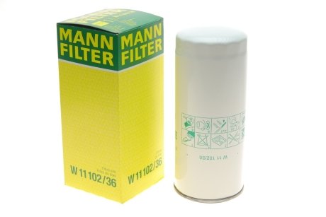 Фільтр масляний W 11 102/36 -FILTER MANN W1110236