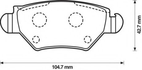 Колодки дискові гальмові задні, комплект: Corsa, Astra, Zafira JURID 573010J (фото 1)