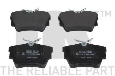 Колодки тормозные дисковые задние, комплект: Primastar, Vivaro, Trafic (NK) NK (Германия/Дания) 223627