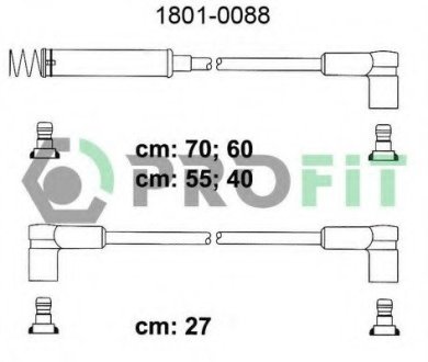Высоковольтные провода, комплект: Astra, Combo, Corsa, Kadett, Vectra PROFIT 1801-0088