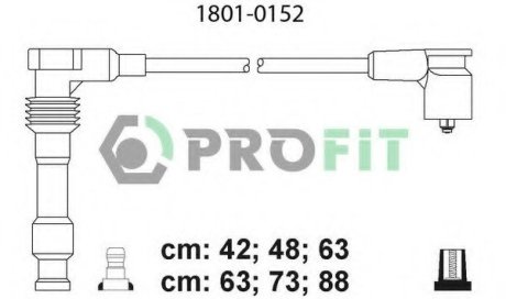 Высоковольтные провода, комплект: Calibra, Omega, Vectra PROFIT 1801-0152