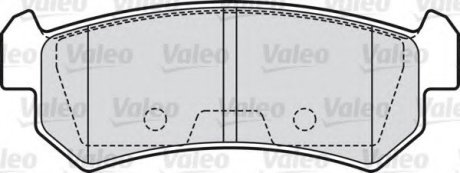 Колодки дискові гальмові задні, комплект: Lacetti, Nubira VALEO 598874 (фото 1)
