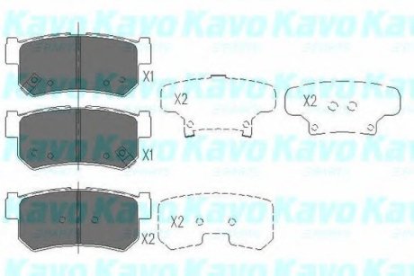 Тормозные колодки дисковые KBP-7501, BP-7503, Корандо KAVO KBP7501 (фото 1)