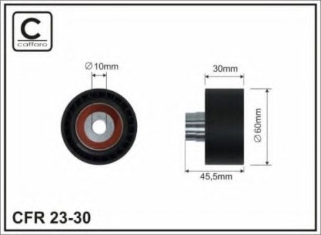 Ролик натяжной ремня приводного psa/ford 1.4 hdi/tdci 1.6hdi 01- | CAFFARO 23-30 (фото 1)