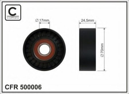 Ролик натяжний ременя приводного TOYOTA Auris, Corolla, Yaris 1.33L | CAFFARO 500006