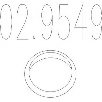 Монтажное кольцо выхлопной системы (D(внутр.) - 56,4 мм; D(наружн.) - 72,2 мм; Высота - 16 мм) MTS 02.9549 (фото 1)