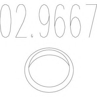 Монтажное кольцо выхлопной системы (D(внутр.) - 50,5 мм; D(наружн.) - 65,5 мм; Высота - 15 мм) MTS 02.9667