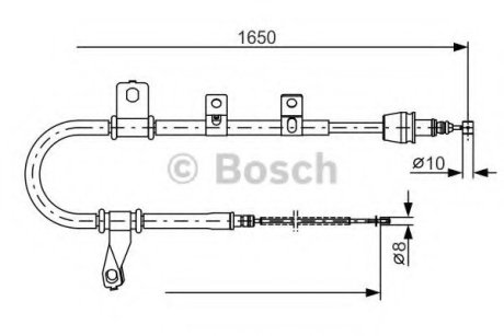 Гальмівний трос 1650mm HYUNDAI Matrix \'\'RL \'\'01-10 Bosch 1 987 482 074 (фото 1)
