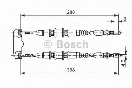 Трос ручного гальма Bosch 1987477258 (фото 1)