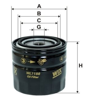 Фильтр масляный (OP 628) WIXFILTRON WL7188 (фото 1)