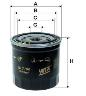 Фільтр масляний WL7100WIX WIXFILTRON WL7100 (фото 1)