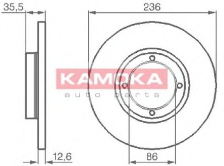 Гальмівний диск передній Daewoo Matiz 98- Kamoka 1032152 (фото 1)