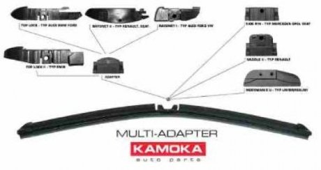 Щетка стеклоочистителя 525мм 21" Multi adapter бескаркасная Kamoka 27525 (фото 1)