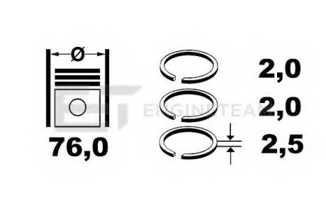 Комплект поршневых колец на поршень ET ENGINETEAM R1004400 (фото 1)