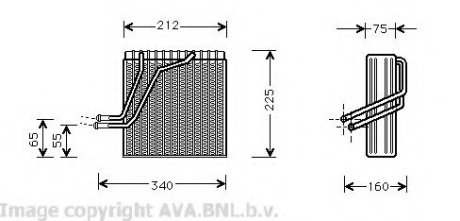 Випарник SA OCT 04- (±A) [OE. 1J1.820.103 A] AVA Cooling Systems VW V030 (фото 1)