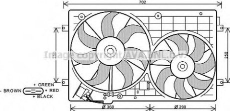 Вентилятор (комплект) AVA Cooling Systems VW7528 (фото 1)