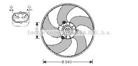 Вентилятор PEUGEOT 206 98- 1.1-2.0 охлаждения двигателя - QUALITY COOLING AVA Cooling Systems PE 7522 (фото 1)