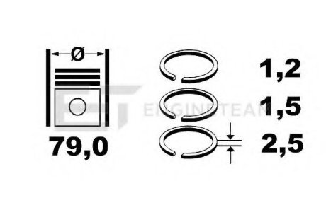 Комплект поршневых колец на поршень ET ENGINETEAM R1003400 (фото 1)