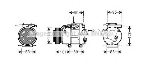 HY -SANTA FE 06-/Компрессор AVA Cooling Systems HY K237 (фото 1)