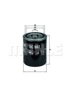 Фільтр оливний Subaru 2.0D 08- 15208AA110 / KNECHT MAHLE OC982