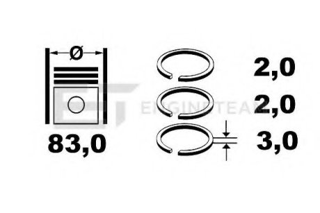 Комплект поршневых колец на поршень ET ENGINETEAM R1002700 (фото 1)