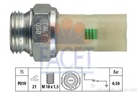 Датчик тиску оливи Renault 21/Espace/Megane/ Volvo 440/460/480 1.6-3.0 84-3.0 Facet 7.0075