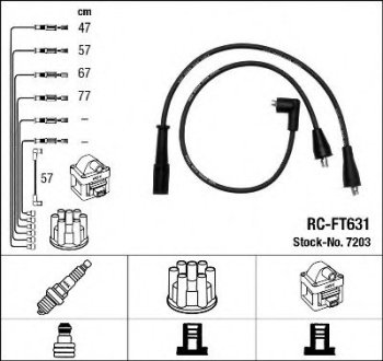 Комплект высоковольтных проводов / RC-FT631 NGK 7203 (фото 1)