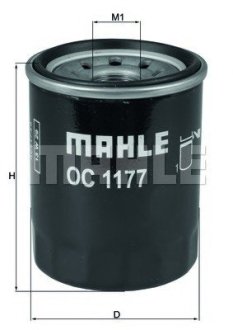 Фильтр масляный MAHLE OC1177 (фото 1)