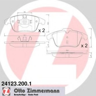 Колодки тормозные (без датчика) Zimmermann Otto Zimmermann GmbH 24123.200.1