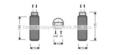OL-VEC B/Осушитель 1.6i (±A), 1.6i 16V (±A), 1.8i 16V (±A), 2.0i 16V (±A), 2.5i 24V (±A), 2.0Di 16V AVA AVA Cooling Systems OL D288