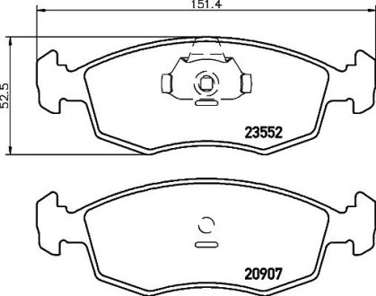 Комплект колодок тормозных дисковых тормозов (4шт) Mintex MDB2076 (фото 1)