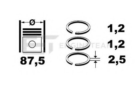 Комплект поршневых колец на поршень ET ENGINETEAM R1002600 (фото 1)