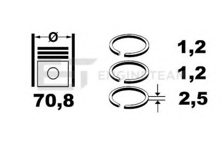 Комплект поршневых колец на поршень ET ENGINETEAM R1001800 (фото 1)